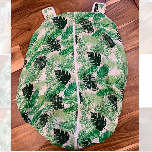 Bebe Au Lait Muslin Car Seat Cover, Palms - Picture 1 of 2